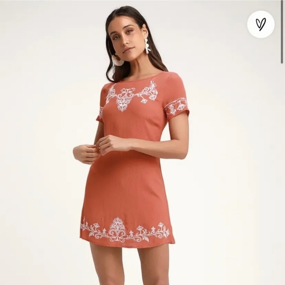 Lulus orange and white dress - Picture 4 of 5